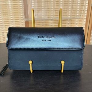Vintage Kate Spade Leather and Nylon Wallet with Check Holder